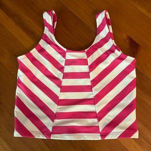 HANNA ANDERSSON Tankini Swim Top 140 (US 10) Girl's Pink White Stripes